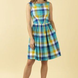 Modcloth/Emily And Fin Abigail Cote D'Azur Plaid Dress